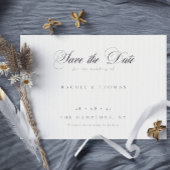 Save The Date Élégante calligraphie Monogramme noir blanc Mariag