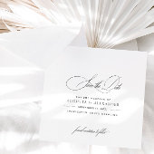 Save The Date Élégante calligraphie noir et blanc