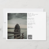 Save The Date Élégante calligraphie noire classique QR Code phot (Dos)