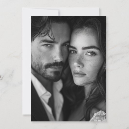 Save The Date Élégante calligraphie officielle Mariage photo noi (Dos)