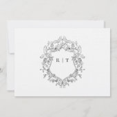 Save The Date Élégante calligraphie Photo Mariage noir blanc (Dos)