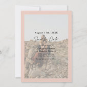 Save The Date Élégante calligraphie rose 2 photos enregistrer la (Dos)