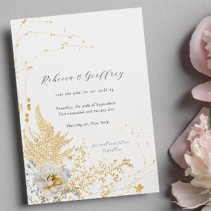 Save The Date Élégante calligraphie Rose de foune romantique