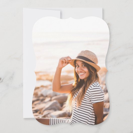 Save The Date Élégante calligraphie violette et photo (Dos)