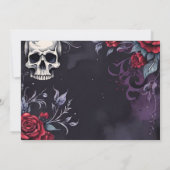 Save The Date Elégante cathédrale rouge et noire Mariage gothiqu (Dos)