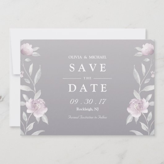 Save The Date Élégante Chinoiserie florale Mariage enregistrer l (Devant)
