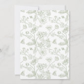 Save The Date Élégante Chinoiserie verte Victorian Floral Mariag (Dos)