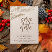 Save The Date Elégante Chute Brown Pampas Grass