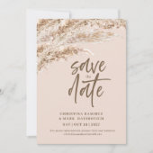 Save The Date Elégante Chute Brown Pampas Grass (Devant)
