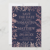 Save The Date Elégante collection de Mariages floraux Roses et m (Devant)