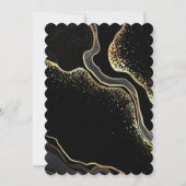 Save The Date élégante couronne or et noir floral (Dos)