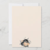 Save The Date Elégante Crème Fleurs Noires Enregistrer La Date (Dos)