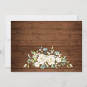 Save The Date Elégante dentelle blanche Roses dentelle bois Rust (Dos)