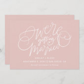 Save The Date Élégante et transparente Calligraphie simple manus (Devant / Derrière)