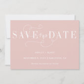 Save The Date Élégante et transparente Calligraphie simple manus (Devant)