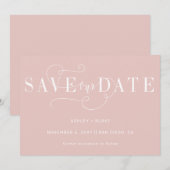 Save The Date Élégante et transparente Calligraphie simple manus (Devant / Derrière)