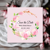Save The Date Elégante Fête des mariées couleur rose Magnolia