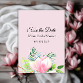 Save The Date Elégante Fête des mariées couleur rose Magnolia