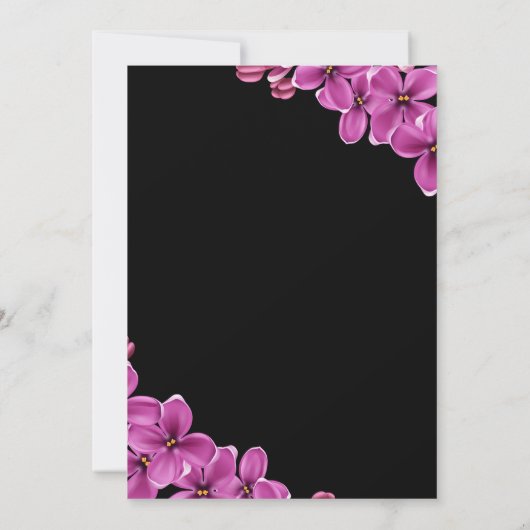 Save The Date Élégante Fleur d'orchidée Noir Mariage Floral été (Dos)