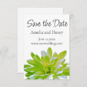 Save The Date Élégante fleur florale verte douce et légère (Devant / Derrière)