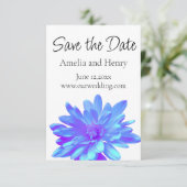 Save The Date Élégante fleur florale violette bleu (Debout devant)
