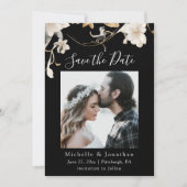 Save The Date Élégante Flore blanche sur la Bible Mariage photo (Devant)