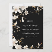 Save The Date Élégante Flore blanche sur la Bible Mariage photo (Dos)