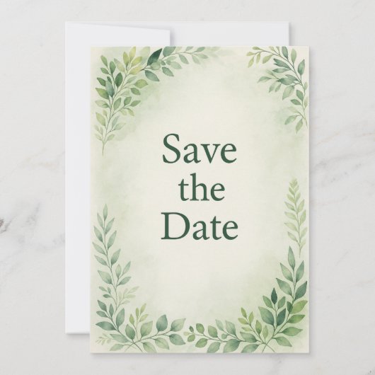 Save The Date Élégante Flore verte Enregistrer la date Mariage (Dos)