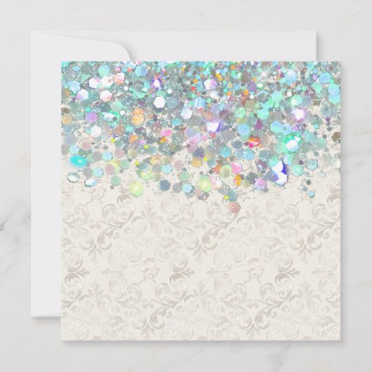 Save The Date Élégante Holographie Parties scintillant brillante (Dos)