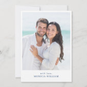 Save The Date Élégante Hydrangée Bleue Florale Mariage Photo (Dos)