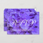 Save The Date Elégante hydrangée fleurie violette RSVP (Devant / Derrière)