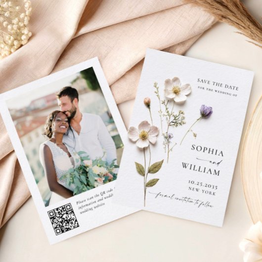 Save The Date Élégante impression de fleurs bohèmes pastel pour 