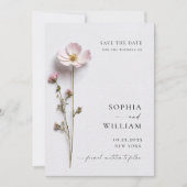 Save The Date Élégante impression de fleurs boho pastel pour mar (Devant)
