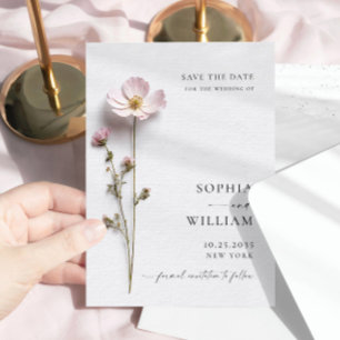 Save The Date Élégante impression de fleurs boho pastel pour mar