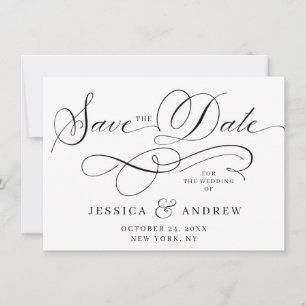 Save The Date Élégante lettre de mariage Enregistrer la date
