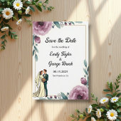 Save The Date Élégante Mariée Florale Et Mariage De Boho Groom