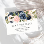 Save The Date Elégante marine moderne & Blush All Seasons Mariag<br><div class="desc">Elegant Modern Navy & Blush All Seasons Wedding Enregistrer la Date Voir notre magasin pour l'invitation correspondante,  RSVP et plus</div>