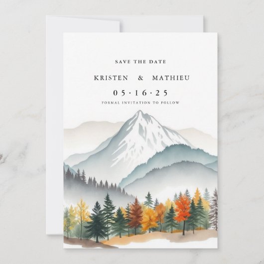 Save The Date Elégante montagne imprimable (Devant)