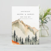 Save The Date Elégante montagne imprimable (Debout devant)