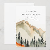 Save The Date Elégante montagne imprimable (Devant / Derrière)