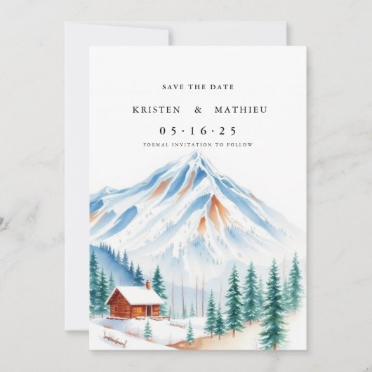 Save The Date Élégante montagne numérique (Devant)
