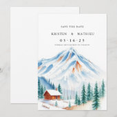 Save The Date Élégante montagne numérique (Devant / Derrière)