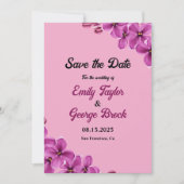 Save The Date Elégante orchidée fleur Dusty Rose Floral Mariage (Devant)