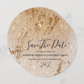 Save The Date Elégante Parties scintillant Or Moderne Luxe Épark (Devant / Derrière)