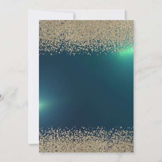 Save The Date Élégante Parties scintillant Or Robe Vert Économis (Dos)