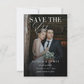Save The Date Élégante Photo de Mariage avec Calligraphie Script (Devant)