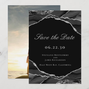 Save The Date Élégante Photo de Mariage en Papier Aluminium Arge