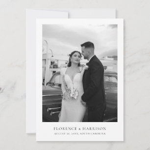 Save The Date Élégante Photo de Mariage Minimaliste, Enregistrez