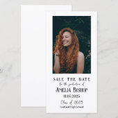 Save The Date Élégante Photo Graduate Enregistrer La Date (Devant / Derrière)