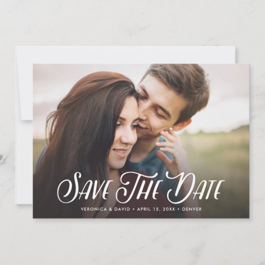 Save The Date Élégante Photo manuscrite Enregistrer La Date (Devant)